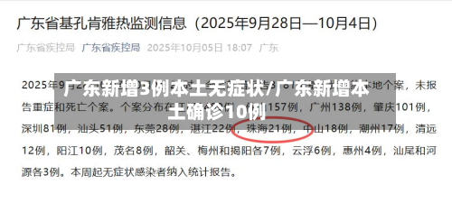 广东新增3例本土无症状/广东新增本土确诊10例