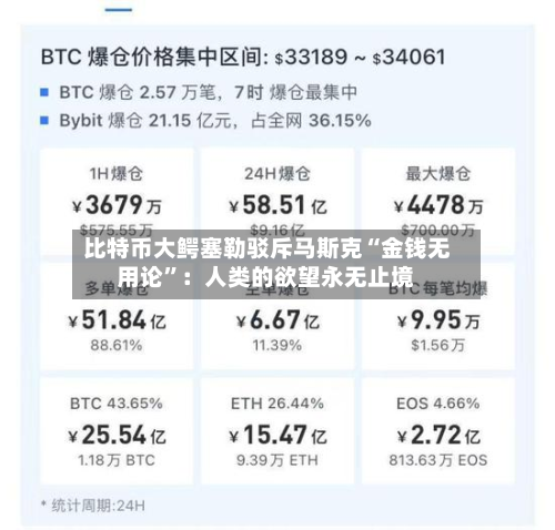 比特币大鳄塞勒驳斥马斯克“金钱无用论”：人类的欲望永无止境-第3张图片