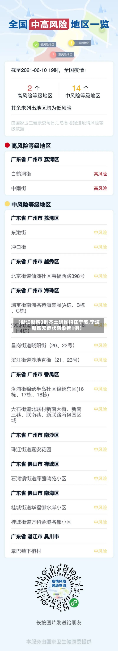 【浙江新增3例本土确诊均在宁波,宁波新增无症状感染者1例】-第2张图片