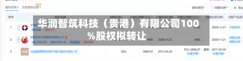 华润智筑科技（贵港）有限公司100%股权拟转让-第2张图片