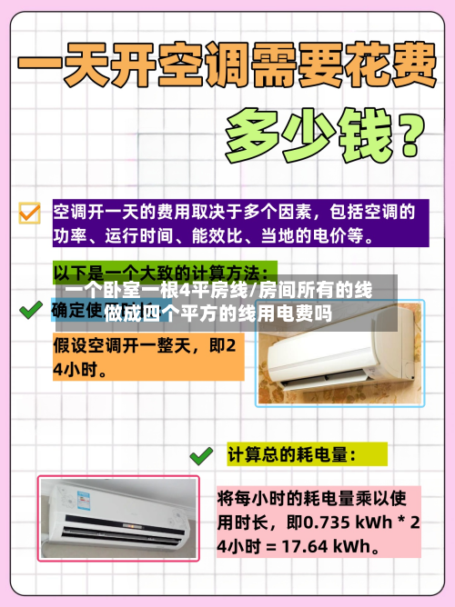 一个卧室一根4平房线/房间所有的线做成四个平方的线用电费吗