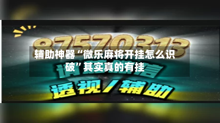 辅助神器“微乐麻将开挂怎么识破”其实真的有挂-第1张图片