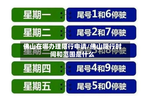 佛山在哪办理限行申请/佛山限行时间和范围是什么-第2张图片