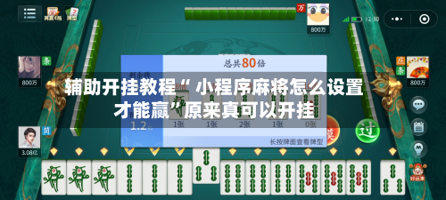 辅助开挂教程“ 小程序麻将怎么设置才能赢”原来真可以开挂-第2张图片