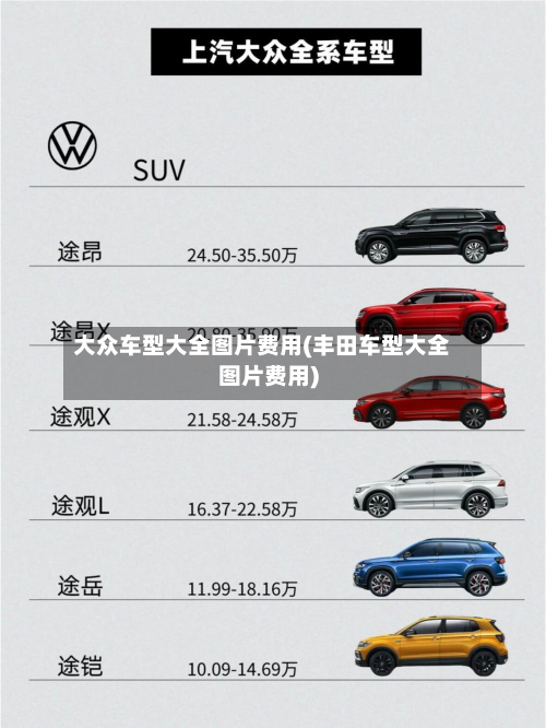大众车型大全图片费用(丰田车型大全图片费用)