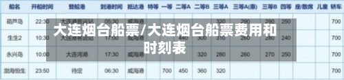 大连烟台船票/大连烟台船票费用和时刻表