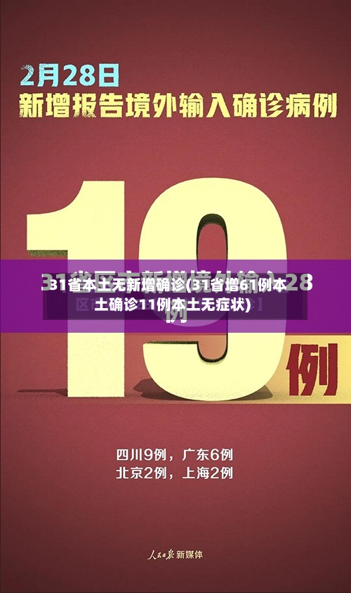 31省本土无新增确诊(31省增61例本土确诊11例本土无症状)
