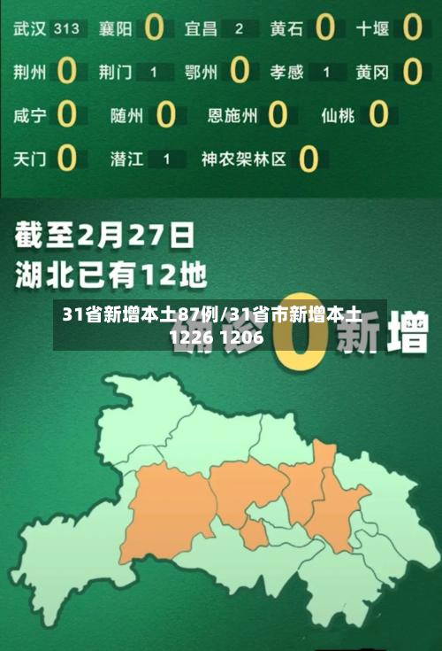 31省新增本土87例/31省市新增本土1226 1206
