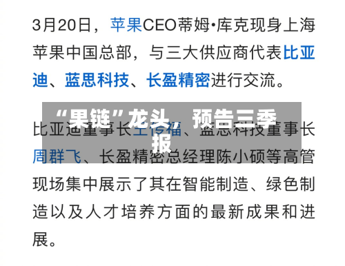“果链”龙头，预告三季报-第2张图片