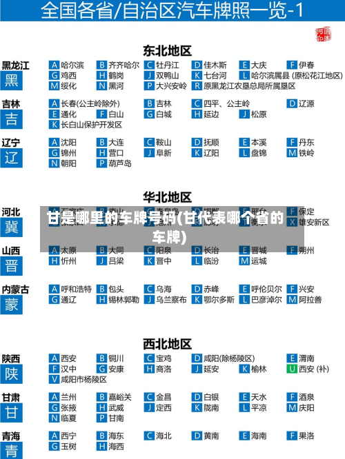 甘是哪里的车牌号码(甘代表哪个省的车牌)
