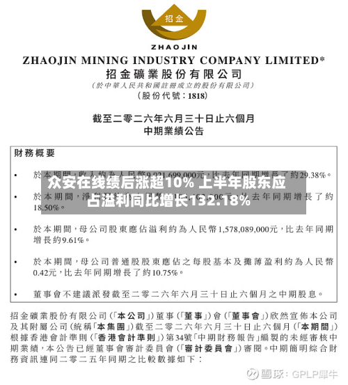 众安在线绩后涨超10% 上半年股东应占溢利同比增长132.18%-第3张图片