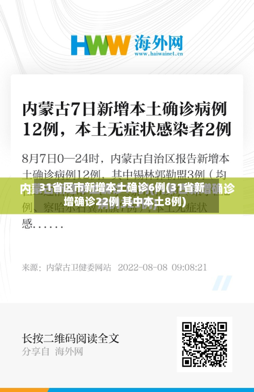 31省区市新增本土确诊6例(31省新增确诊22例 其中本土8例)-第3张图片