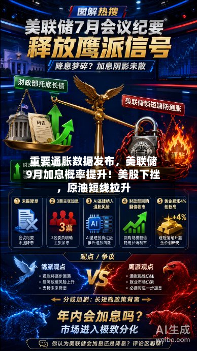 重要通胀数据发布，美联储9月加息概率提升！美股下挫，原油短线拉升-第3张图片