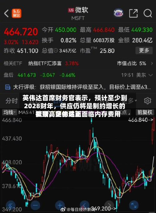英伟达首席财务官表示，预计至少到2028财年，供应仍将是制约增长的瓶颈，英伟达正面临内存费用极端高企的局面