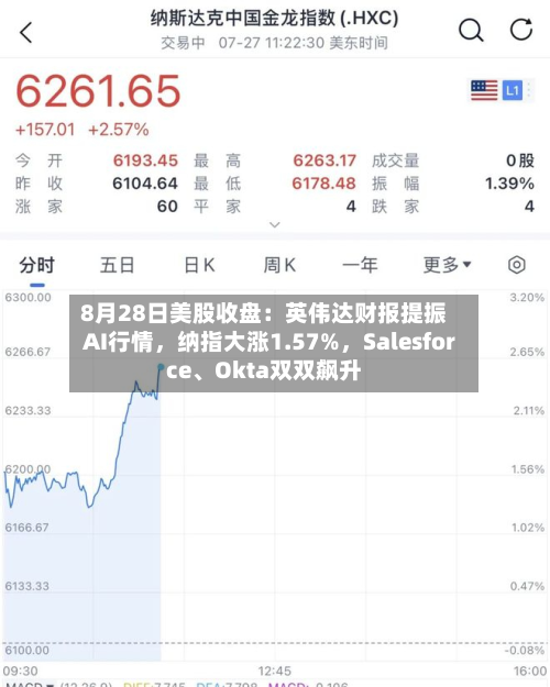 8月28日美股收盘：英伟达财报提振AI行情，纳指大涨1.57%	，Salesforce、Okta双双飙升-第2张图片