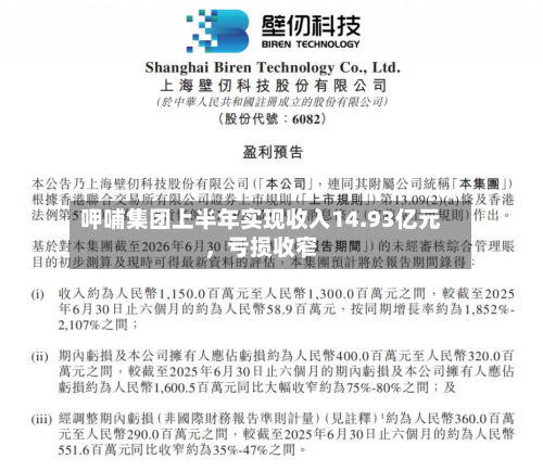 呷哺集团上半年实现收入14.93亿元，亏损收窄-第1张图片