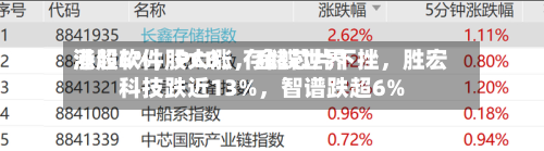 港股软件股大涨，金蝶世界涨超6%，PCB、存储芯片下挫，胜宏科技跌近13%，智谱跌超6%