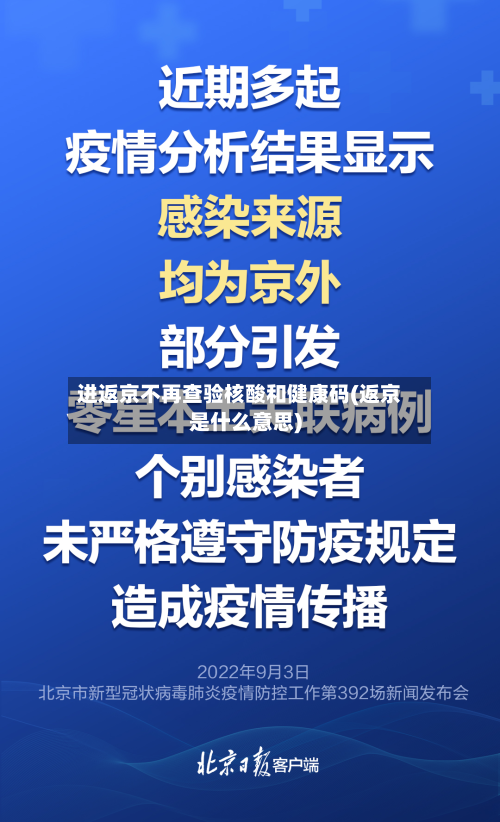 进返京不再查验核酸和健康码(返京是什么意思)