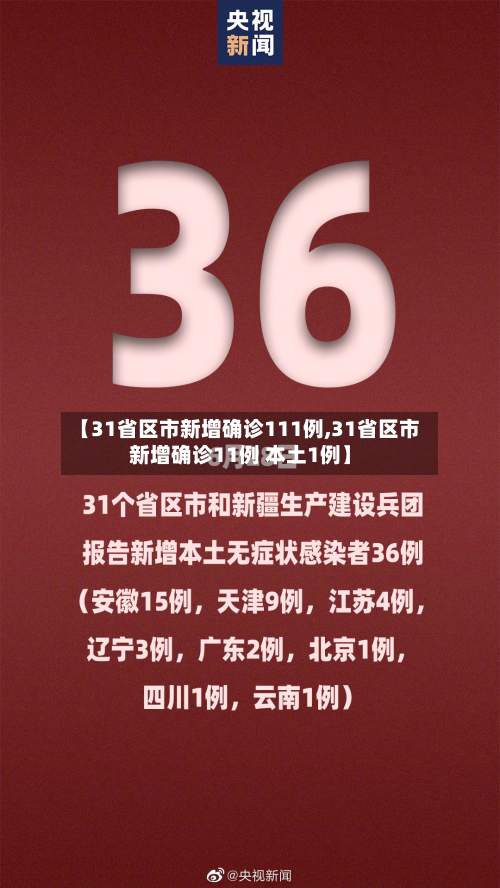 【31省区市新增确诊111例,31省区市新增确诊11例 本土1例】-第2张图片