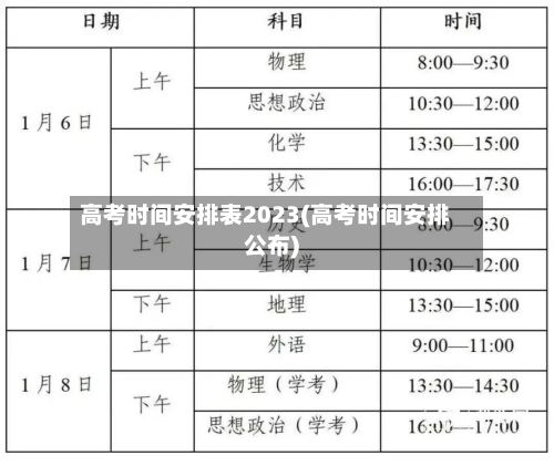 高考时间安排表2023(高考时间安排公布)-第3张图片