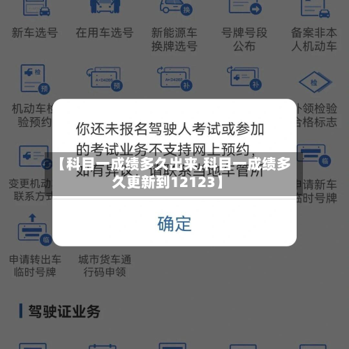 【科目一成绩多久出来,科目一成绩多久更新到12123】