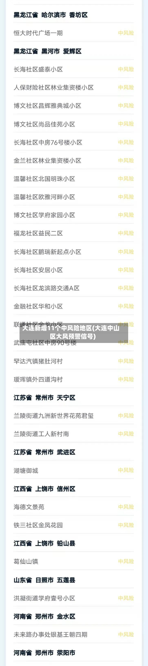 大连新增11个中风险地区(大连中山区大风预警信号)-第2张图片