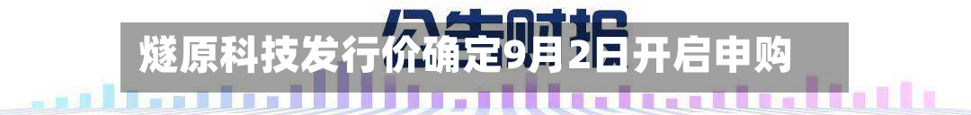 燧原科技发行价确定9月2日开启申购-第2张图片