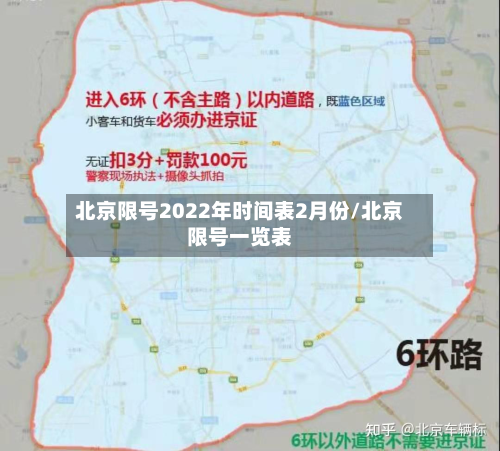北京限号2022年时间表2月份/北京限号一览表