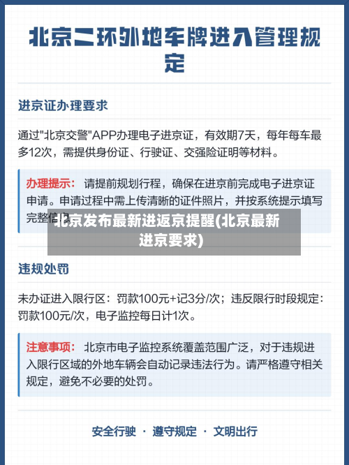 北京发布最新进返京提醒(北京最新进京要求)