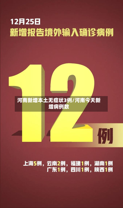 河南新增本土无症状3例/河南今天新增病例数