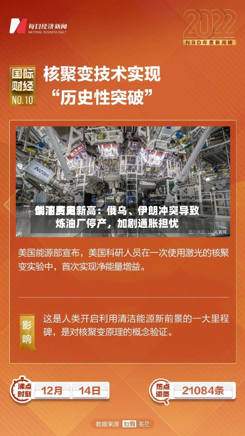 柴油费用创下历史新高：俄乌、伊朗冲突导致炼油厂停产，加剧通胀担忧