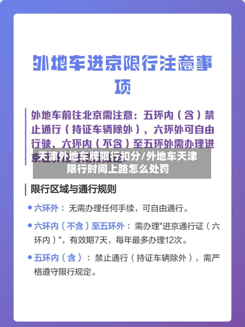天津外地车牌限行扣分/外地车天津限行时间上路怎么处罚