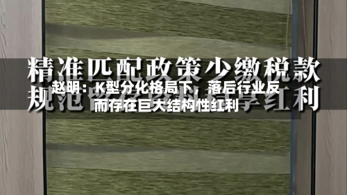 赵明：K型分化格局下	，落后行业反而存在巨大结构性红利-第2张图片