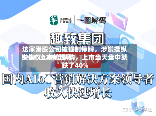 这家港股公司被强制停牌，涉嫌操纵IPO！上市前世界发售仅0.89倍认购	，上市当天盘中就跌了40%-第2张图片