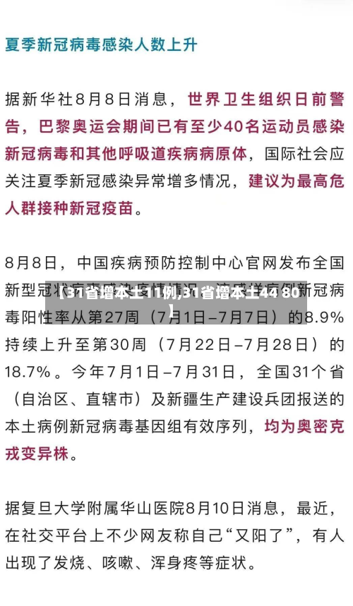 【31省增本土11例,31省增本土44 80】