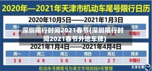深圳限行时间2021春节(深圳限行时间2021春节外地车牌)