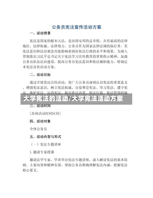 大学宪法的活动/大学宪法活动方案