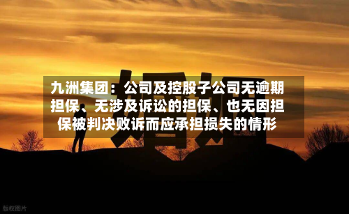 九洲集团：公司及控股子公司无逾期担保、无涉及诉讼的担保	、也无因担保被判决败诉而应承担损失的情形-第2张图片