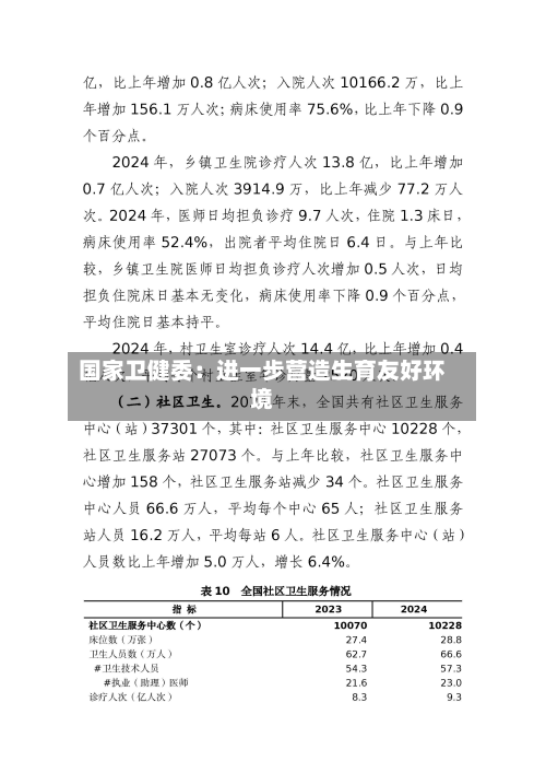 国家卫健委：进一步营造生育友好环境