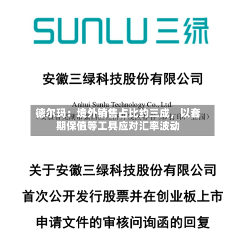 德尔玛：境外销售占比约三成，以套期保值等工具应对汇率波动-第3张图片