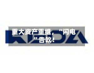 重大资产重组	，“闪电	”告吹！-第2张图片