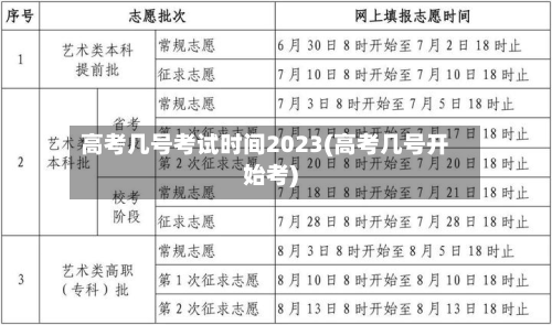 高考几号考试时间2023(高考几号开始考)