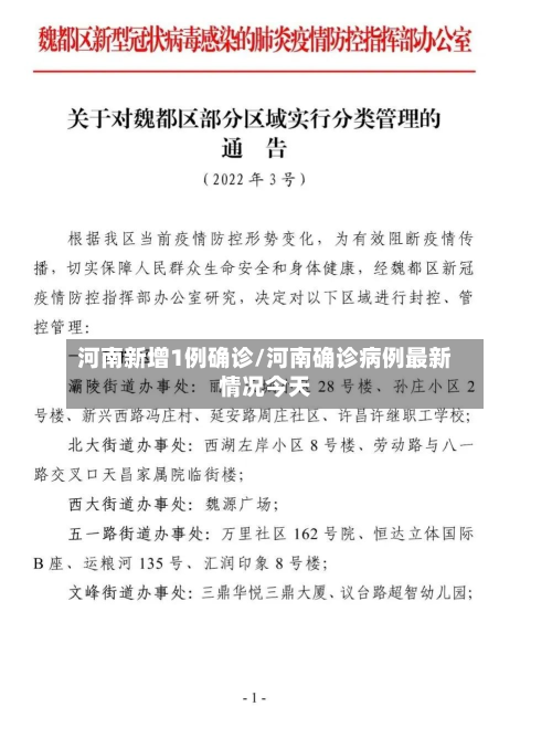 河南新增1例确诊/河南确诊病例最新情况今天-第2张图片