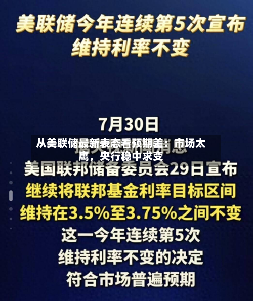 从美联储最新表态看预期差：市场太鹰，央行稳中求变