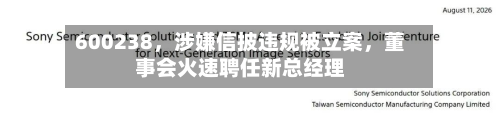 600238，涉嫌信披违规被立案，董事会火速聘任新总经理-第3张图片