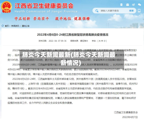 肺炎今天新闻最新(肺炎今天新闻最新情况)