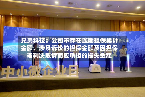 兄弟科技：公司不存在逾期担保累计金额、涉及诉讼的担保金额及因担保被判决败诉而应承担的损失金额-第2张图片