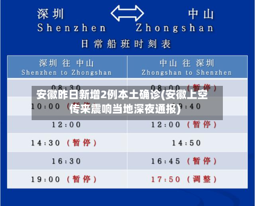 安徽昨日新增2例本土确诊(安徽上空传来震响当地深夜通报)