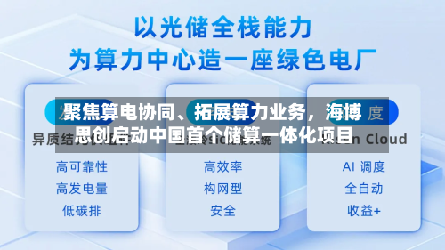 聚焦算电协同、拓展算力业务，海博思创启动中国首个储算一体化项目-第3张图片