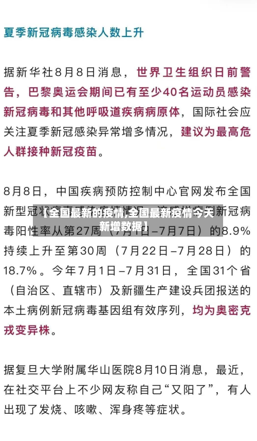 【全国最新的疫情,全国最新疫情今天新增数据】